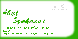 abel szakacsi business card